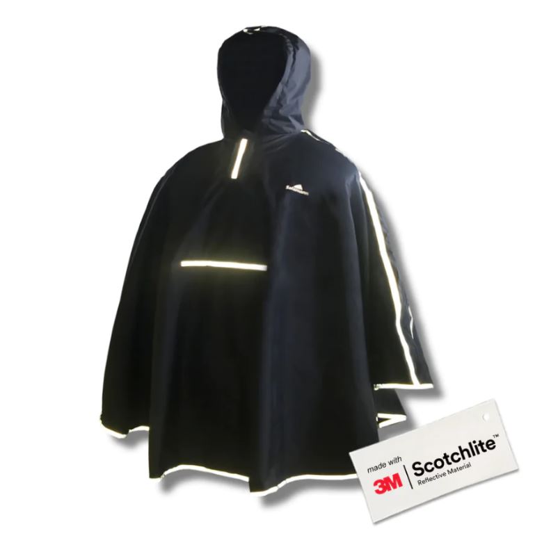 Poncho med reflekterende 3M-detaljer