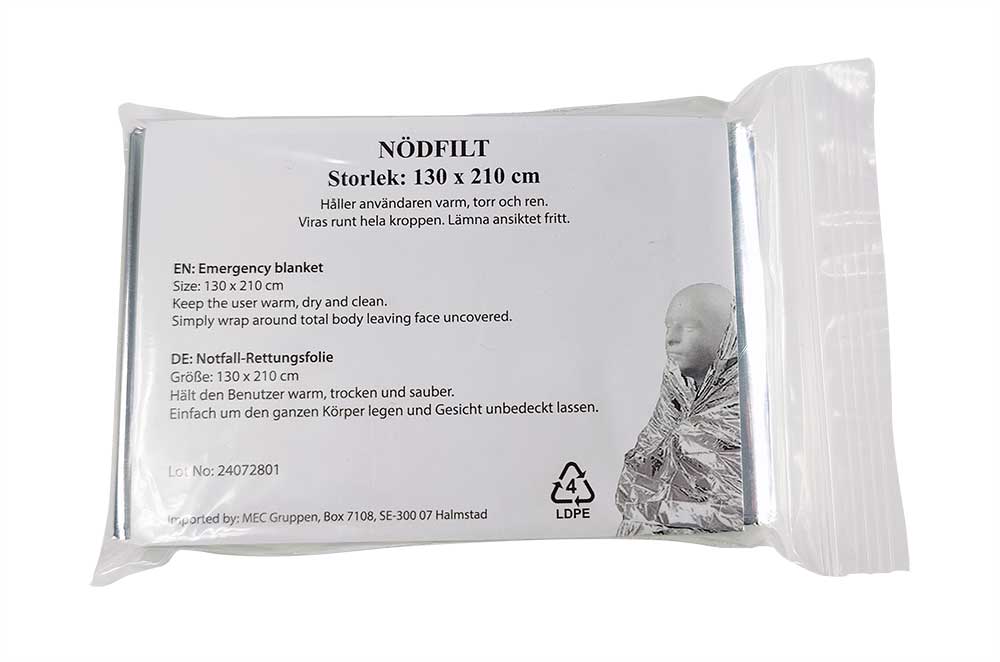 Aluminium emergency blanket